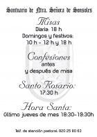 Horarios Misas, confesiones,.. - PATRONATO  DE SONSOLES